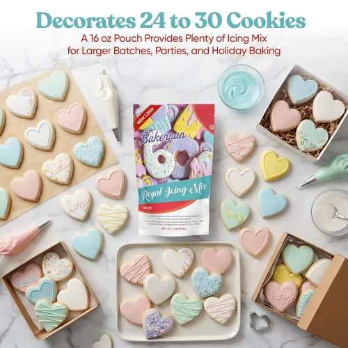 Miniatura 8 de Bakerpan White Royal - Mezcla de glaseado para galletas, 16 onzas, para decorar galletas de azúcar, pasteles y casas de jengibre, Kosher, fabricada
