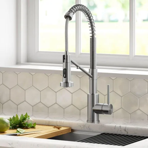 Miniatura 2 de Kraus Bolden 2-en-1 Grifo de cocina de estilo comercial con filtro de agua monomando extraíble para ósmosis inversa o sistema de filtración de agua