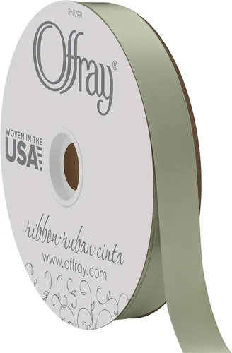 Miniatura 11 de Offray Cinta doble faz de satén, carrete de 7/8 pulgadas de ancho x 20 yardas, color blanco envejecido