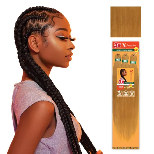 Miniatura 15 de Sensationnel X-Pression - Trenzas prestiradas, 3 unidades, 58 pulgadas, paquete de 1 unidad, 1B