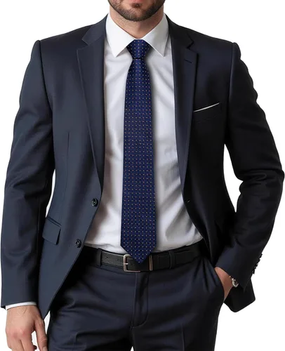 Miniatura 164 de Dubulle Corbata tejida de cachemira para hombre y gemelos de pañuelo para hombre, conjunto de gemelos para boda formal y negocios