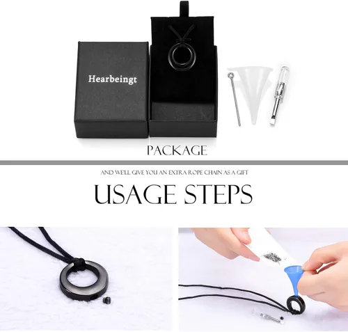 Miniatura 6 de Hearbeingt Collar de urna de cremación para cenizas para mujeres y hombres, colgante conmemorativo de la eternidad del círculo de la vida, joyería