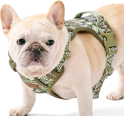 Miniatura 13 de Arnés para perro sin tirones para perros medianos, chaleco reflectante ajustable con asa, para entrenamiento, senderismo, caminar, chaleco gris a