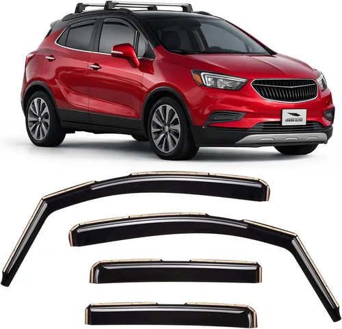 Voron Glass - Protectores de lluvia extra duraderos en canal para Buick Encore 2013-2022, deflectores de ventana, viseras de ventilación, 4 piezas -