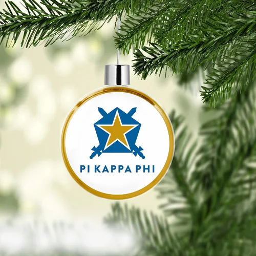 Miniatura 3 de Pi Kappa Phi Fraternity - Adorno redondo y plano para árbol de Navidad, decoración para fiesta de árbol, decoración del hogar y vacaciones