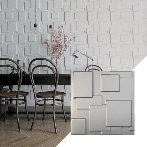 Miniatura 9 de Ekena Millwork WP20X20GOWH 19 5/8 pulgadas de ancho x 19 5/8 pulgadas de alto Gomez EnduraWall Decorativo 3D Panel de pared cubre 2.67 pies