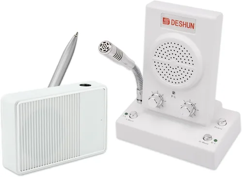 DESHUN Altavoz de intercomunicación de ventana, intercomunicador de ventana de 2 vías, micrófono de intercomunicación de contador de ventana,