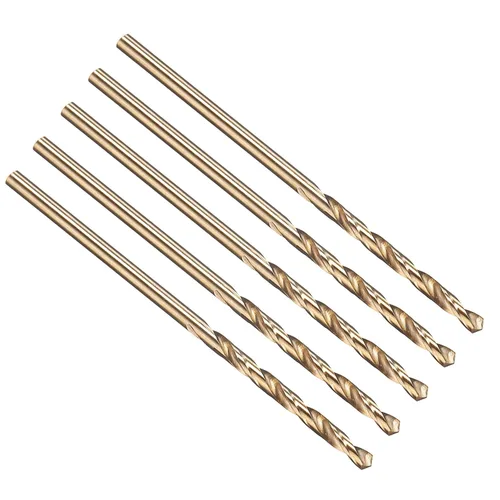 Miniatura 275 de PATIKIL Broca Jobber de 0.039 in, vástago recto M35 cobalto 5% acero de alta velocidad 135° acabado dorado para metal duro de acero inoxidable - 2