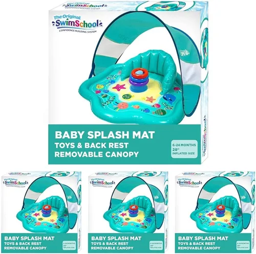 Miniatura 8 de SwimSchool Infant Baby Pool Floats, Free Swimming, Super Buoyant – Ages 6-24 Months – Multiple Colors/Styles – Adjustable Canopies and Seats, Splash