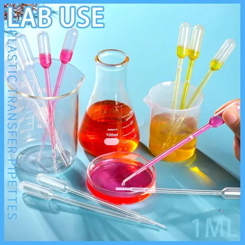 Miniatura 5 de Teenitor Pipetas de transferencia de 1 ml, cuentagotas para los ojos, 50 piezas de pipetas de plástico, pipetas de transferencia y cuentagotas