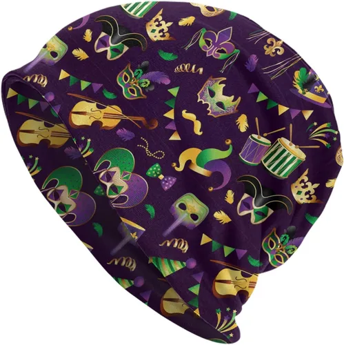 Miniatura 9 de LAIPUTER Gorro de punto de quimioterapia cerrado estándar para días festivos, gorra holgada y holgada para mujeres y hombres