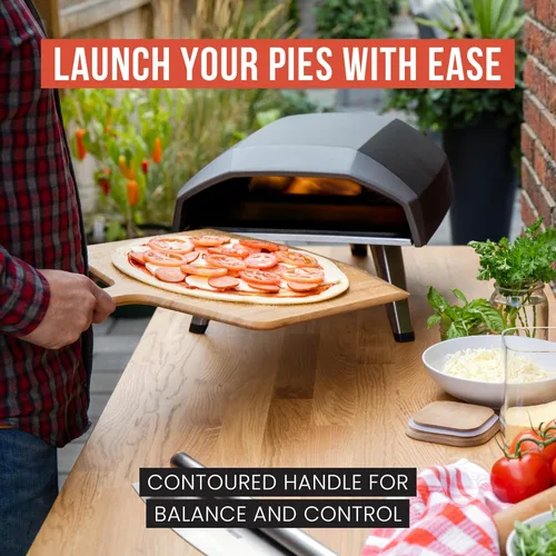 Miniatura 4 de Chef Pomodoro Pela de pizza de madera de 16 pulgadas, herramienta duradera para hornear, paleta deslizante, tabla de cortar de madera, espátula
