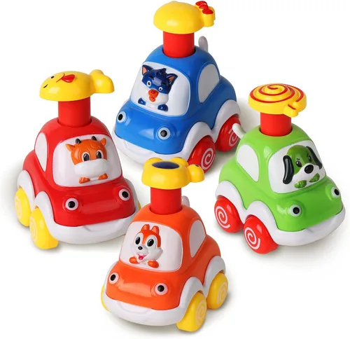 Miniatura 8 de ALASOU 4 piezas de juguetes de coches de animales para niños de 1 a 2 años Juguetes para bebés de 12 a 18 meses Regalos de Navidad y cumpleaños
