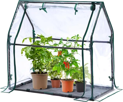 Miniatura 10 de Mini invernadero para interiores y exteriores: Ohuhu - Casa verde portátil de mesa con almohadilla impermeable para plantas pequeñas germinación