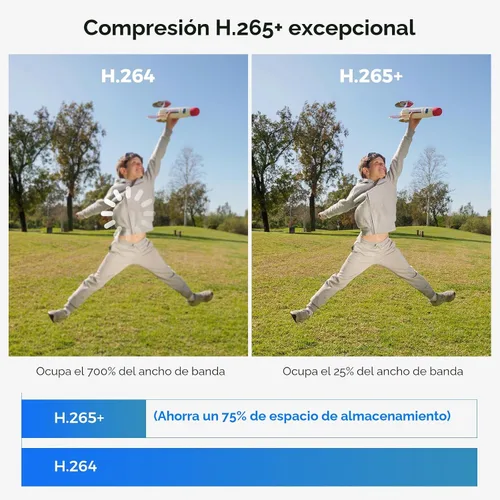 Miniatura 6 de Hiseeu Sistema de cámara de seguridad para exteriores con cable 3K con audio, luz dual inteligente, DVR de vigilancia de 5 MP 8 canales, cámaras
