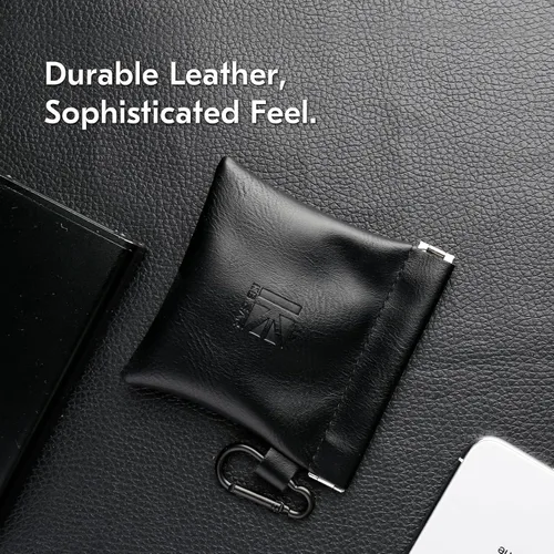 Miniatura 5 de Kbear BP01 Plus - Paquete de 2 fundas de almacenamiento portátiles para IEM, en oídos, auriculares, bolsa de viaje de cuero para joyas, adecuada