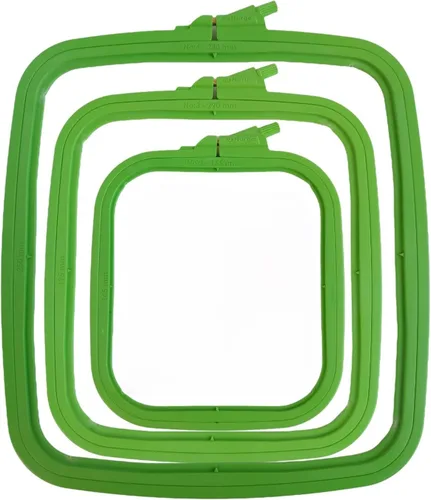 Miniatura 36 de Nurge 5 aros cuadrados grandes de plástico para bordar, aro de costura cruzada, aro de aguja perforadora, multicolor