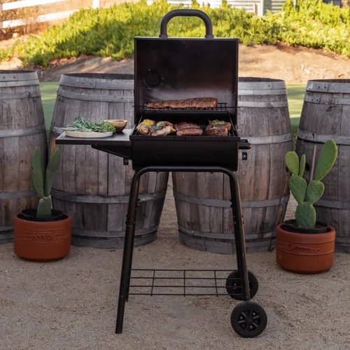Miniatura 8 de Nexgrill Parrilla de carbón de 17.5 pulgadas con estante lateral, 349 pulgadas cuadradas en espacio de cocción, chimenea ajustable, reguladores