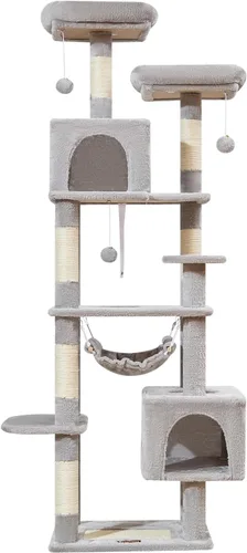 Miniatura 9 de Taoqimiao Árbol para gatos, torre para gatos de 68 pulgadas para gatos de interior, condominio para gatos de varios niveles de felpa con 6 postes