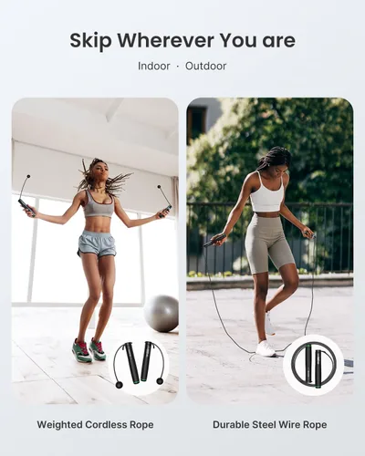 Miniatura 3 de RENPHO Cordless Jump Rope, Weighted Jump Rope with Counter, Jump Ropes for Fitness, Smart Skipping Rope for Crossfit