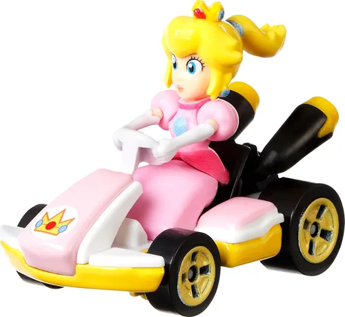 Miniatura 3 de Hot Wheels GBG28 Mario Kart 1:64 Die-Cast Peach con Vehículo Kart Standard