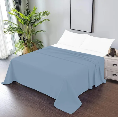 Miniatura 13 de TBM 1PC Solid Flat Sheet Smooth Touch Hotel Quality 100% Egyptian Cotton Perfectly Fit for Oversize and Extra Height Bed Solid 600 Thread Count