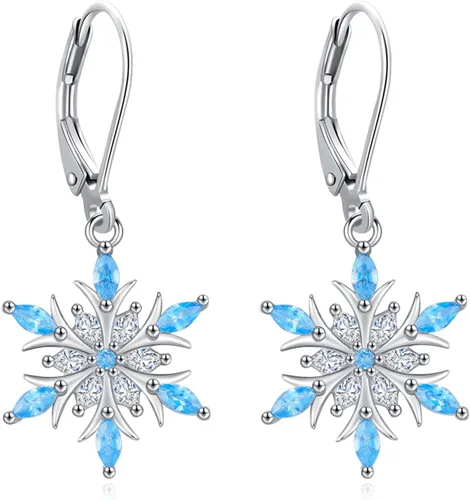 Miniatura 100 de Aretes colgantes de plata de ley con diseño de árbol de la vida, flor, abeja, animales, gato, colibrí, piedra lunar, turquesa, aretes con cierre
