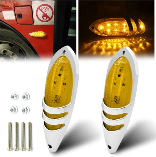 Luces LED de marcador lateral, luces de marcador lateral de remolque, luces de marcador de remolque, luces de marcador laterales para camión Amarillo