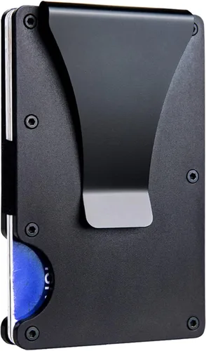 neovoc Billeteras minimalistas para hombre - Para billetera Airtag - Cartera de fibra de carbono - Cartera portatarjetas - Bolsillo frontal RFID con