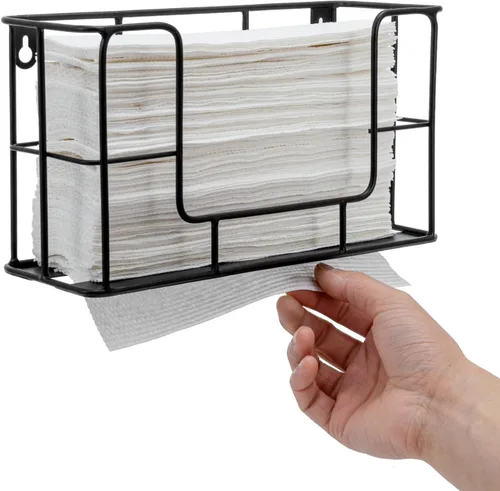 MyGift Soporte de Toalla de Papel Montado en la Pared - Dispensador de Toallas de Papel Plegable para Baño y Servilletero
