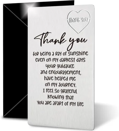 Miniatura 9 de THRXOBN Tarjeta de regalo de primer aniversario para él, marido, tarjetas de aniversario para hombres, romántica tarjeta de metal grabada, regalos