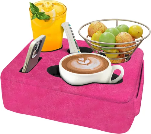 Miniatura 16 de Cojín Portavasos para Sofá Cama, Portabebidas Nisdoing de 5 Orificios para Sofá ¡Mantén las Bebidas al Alcance y Conserva la Temperatura, Evita Negro