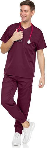 Miniatura 2 de Medichic Conjunto de pantalones deportivos elásticos con cuello en V para hombre con pantalones de siete bolsillos, disponible en más de 6