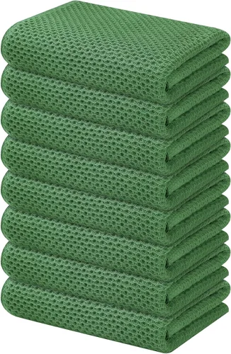 Miniatura 43 de Kitinjoy - Paños de cocina de 100 % algodón, tela de tejido gofrado, paño de limpieza ultrasuave, absorbente y de secado rápido. Gris Oscuro
