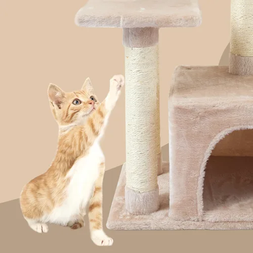 Miniatura 4 de FISH&NAP Lindo Árbol para Gatos Gatito Torre para Gatos para Gato de Interior Condominio Postes Rascadores de Sisal con Plataforma de Salto Muebles