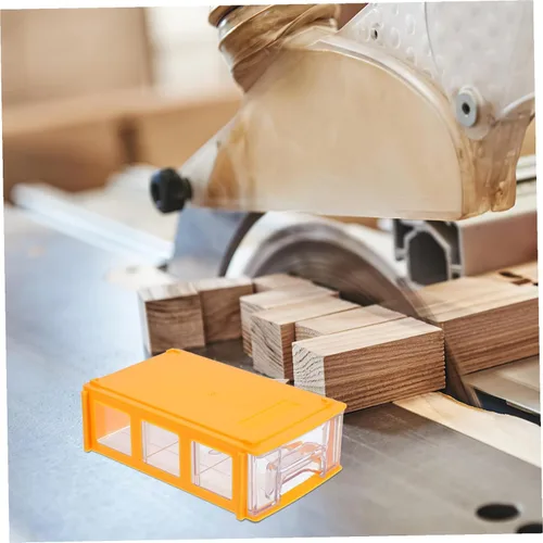 Miniatura 8 de Caja organizadora de cajones de escritorio modular apilable con múltiples contenedores de almacenamiento de plástico amarillo compacto