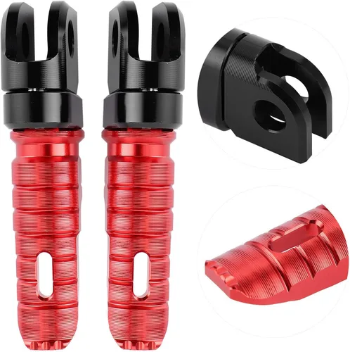 Miniatura 7 de Acouto Par de estriberas delanteras Pedales de aleación de aluminio aptos para Ninja Z125 PRO Z250/SL Z400 Z900 (rojo) para clavijas delanteras