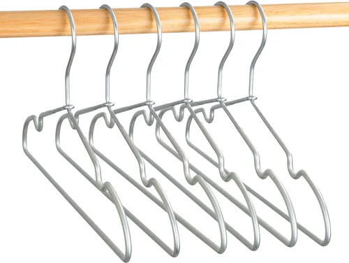 Miniatura 4 de 30Pack Koobay 12.6" Silver Metal Hangers Non Slip Suit Coated Wire Aluminum Children Storage Baby Hangers