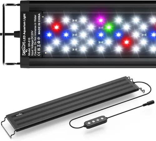 Miniatura 9 de SEAOURA - Lámpara LED para acuario de plantas - Luz de tanque de peces de espectro completo con temporizador, encendido/apagado automático, 12-18