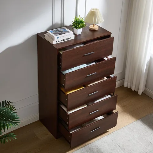 Miniatura 3 de LIDYUK Cómoda negra para dormitorio, cómoda de 6 cajones y cómodas, cómoda de madera moderna, cómoda de 48 pulgadas de ancho para dormitorio