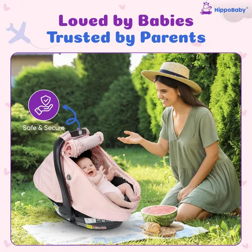 Miniatura 3 de HippoBaby Funda impermeable para asiento de automóvil de bebé, funda de asiento de automóvil a prueba de viento para bebés, funda de asiento de Negro