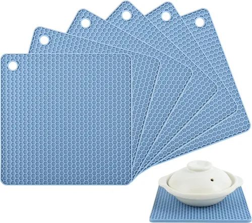 Miniatura 9 de Salvamanteles de silicona para ollas, salvamanteles para ollas y sartenes calientes, salvamanteles multiusos resistentes al calor para platos