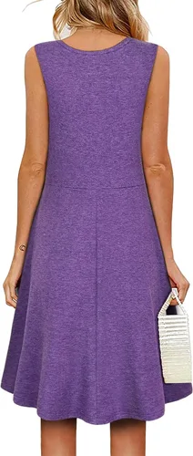 Miniatura 2 de JCZHWQU - Vestidos de verano para mujer con cuello en V sin mangas