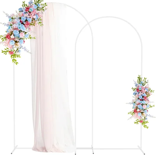 Miniatura 9 de Soporte de arco de fondo de metal Putros dorado, juego de 2 soportes de arco de boda, marco cuadrado arqueado de 7.2 pies/6 pies para decoración