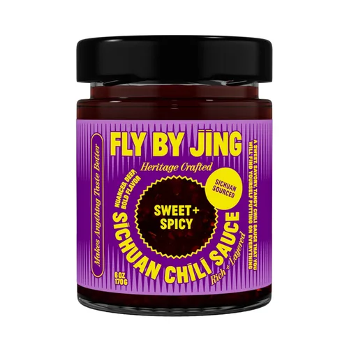 FLYBYJING Salsa de Chile Sichuan Dulce + Picante: Perfecta para Fideos, Proteínas, Verduras, Pescado, Dumplings y Todo lo Demás - Salsa Picante,