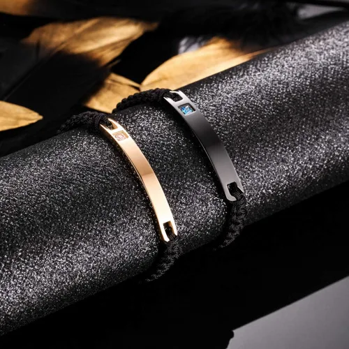 Miniatura 3 de MeMeDIY - Pulsera personalizada con nombre y fecha grabadas para mujeres, hombres, niñas, niños, parejas, tobillera ajustable hecha a mano, cuerda