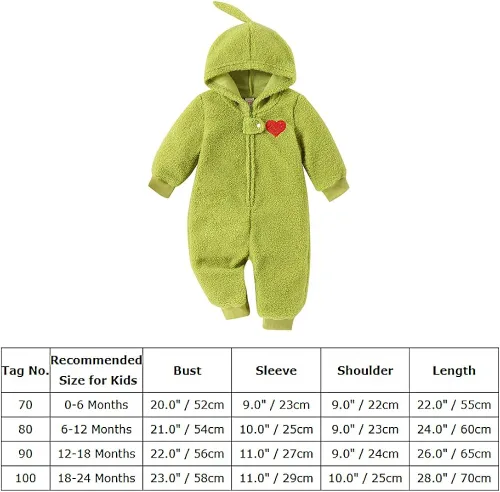 Miniatura 5 de Mameluco de Navidad verde para bebé, mono de forro polar cálido, traje de mi primera Navidad para niña