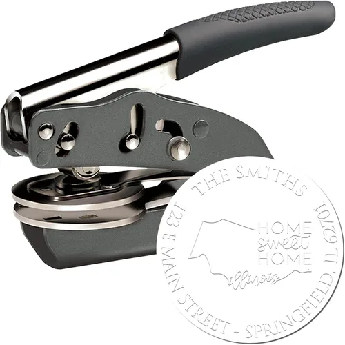 Miniatura 61 de Sello en relieve de dirección personalizado para nuevos propietarios de viviendas, sello redondo de 1-5/8 para dirección de casa, estampado