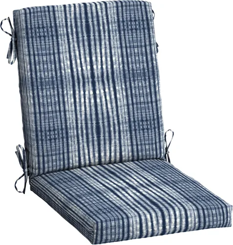 ARDEN - Cojín para silla de comedor exterior de 20 x 20 pulgadas, resistente al agua y a la decoloración, para patio, comedor o mecedora, rayas azul