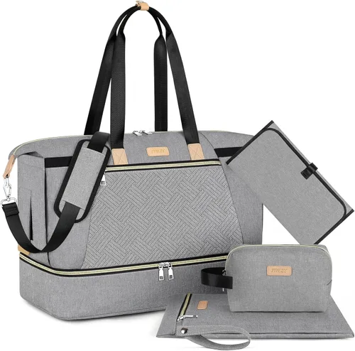 Miniatura 17 de ITIEZY Bolsa de pañales tipo tote para bebé - Bolsa grande para mamá con cambiador portátil, estuche para chupete, bolsas de hospital, bolsa